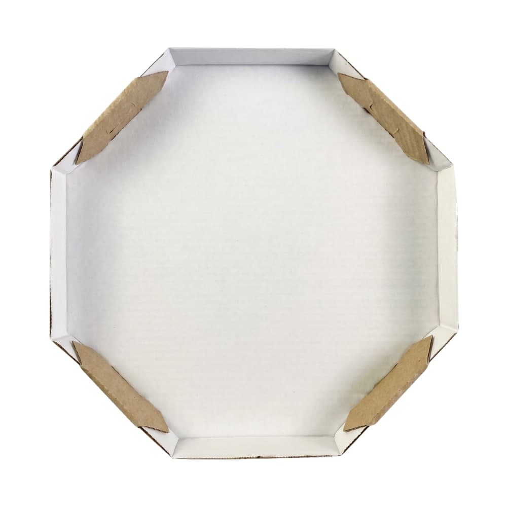 Caixa de pizza fundo branco personalizada com logo de pizzaria