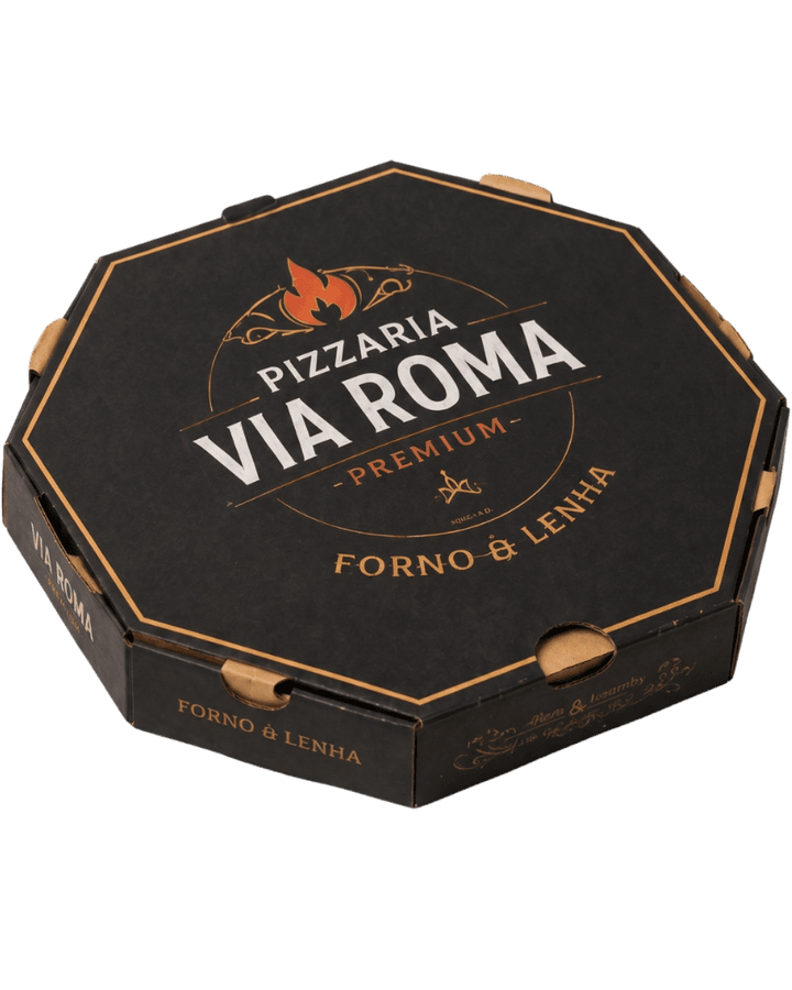 Mockup caixa Via Roma preta premium pela Box Paper